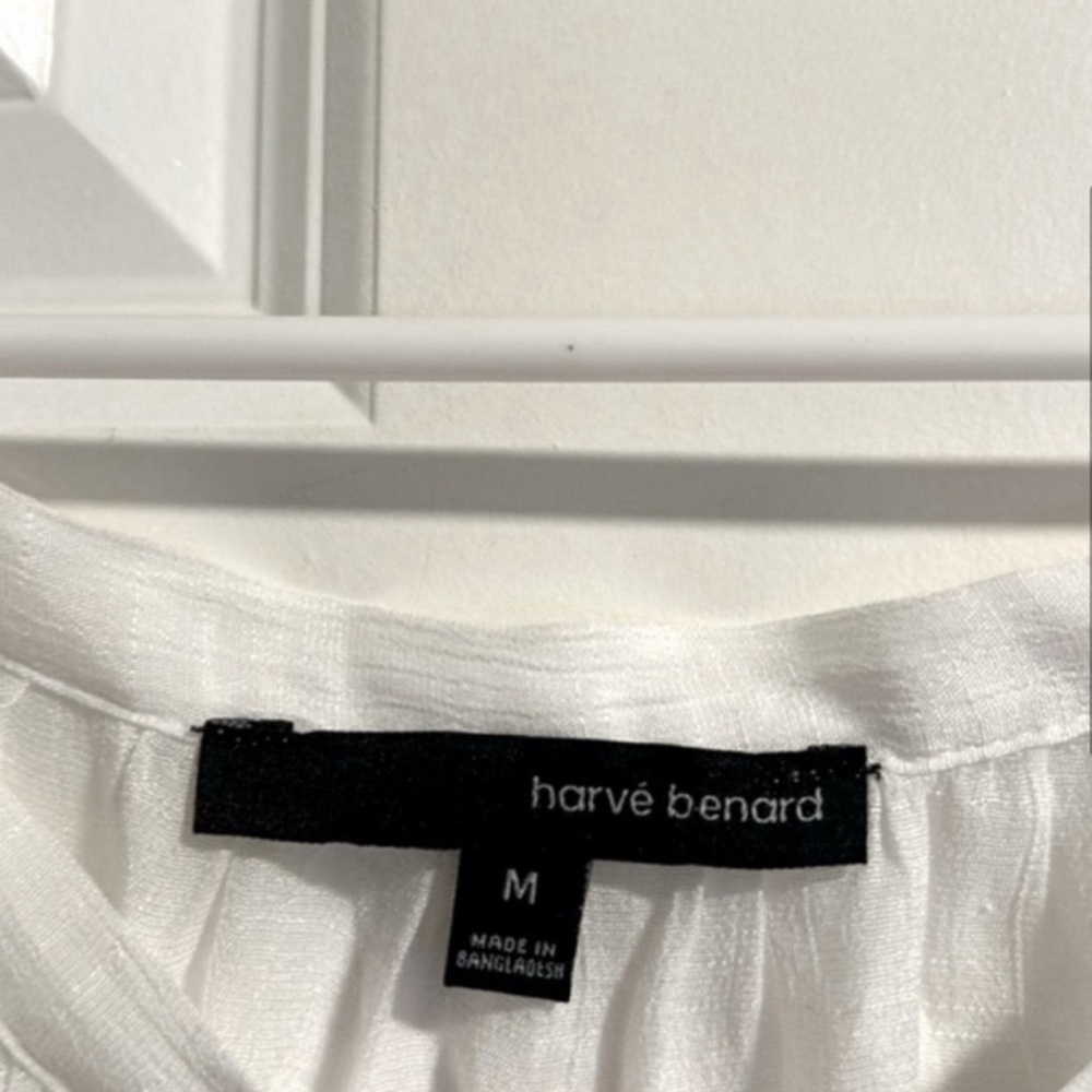 Harve Bernard White Coastal Loose Fit Blouse size M - Picture 3 of 12